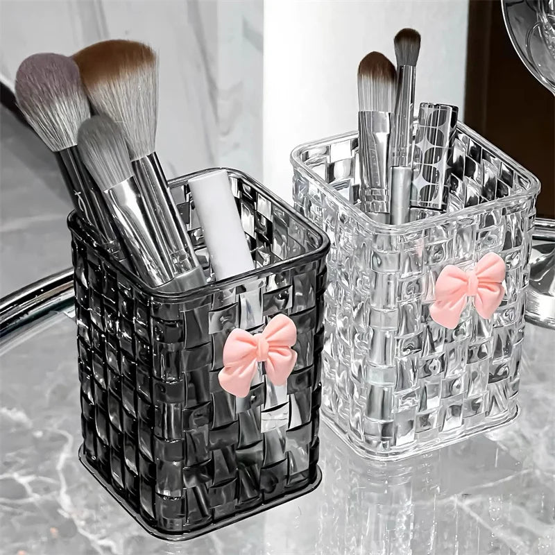 Clear Acrylic Makeup Brushes Storage Box Desk Cosmetic Organizer Lipstick Storage Nail Polish Display Stand Rack Jewelry Case