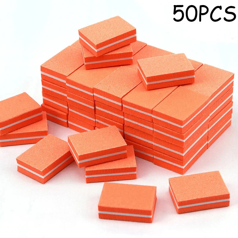 10/20/40Pcs Mini Nails Sponge File Buffer Block Double Color Buffing Sanding File Pedicure Manicure Tool Gel Suplies Accessories