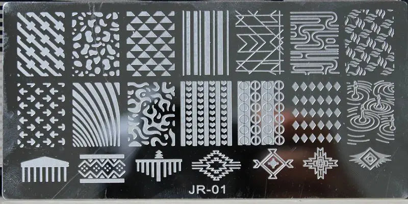 1Pc Nail Art Stamp Plate Geometric Line DIY Stamping Image Plate 6*12CM Nail Stamping Plate Stainless Steel Plate Stencil JR-030