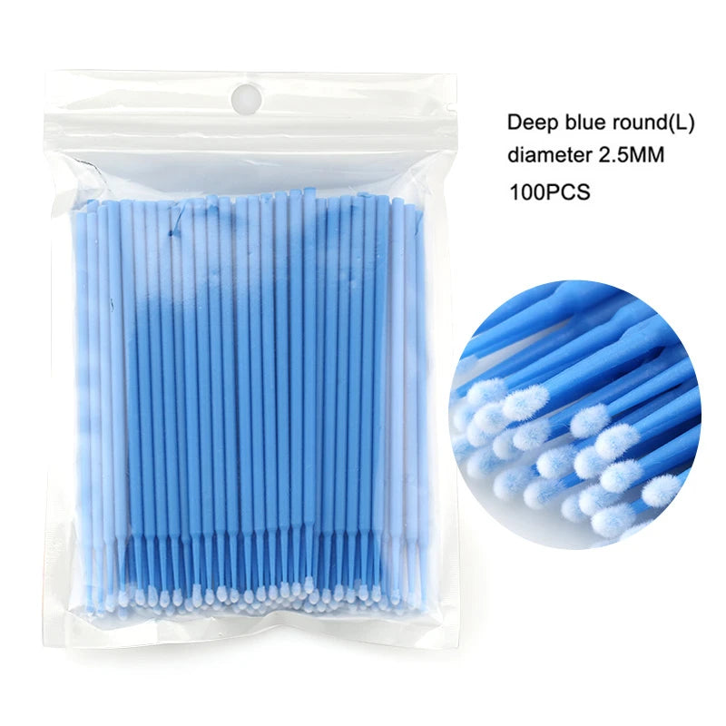 100pcs/lot S M L Size Disposable Cotton Soft Swab Eyelash Extension Microbrush Applicators Individual Mascara Micro Brush Sticks