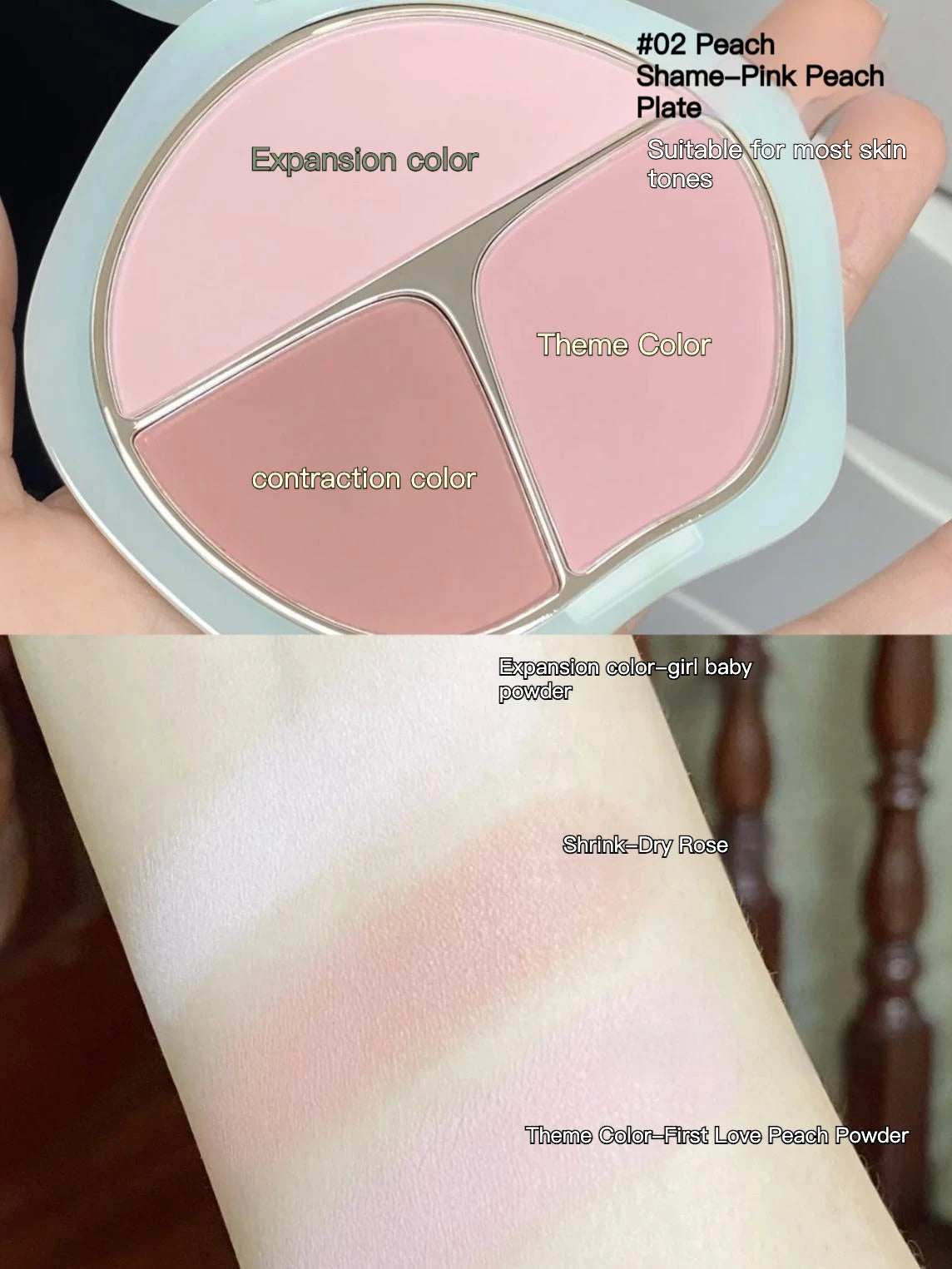 TIMAGE 3 Color Blusher Matte Powder Cheek Blush Natural Brightening  Rouge Plate Expansion Color  Milk Tea