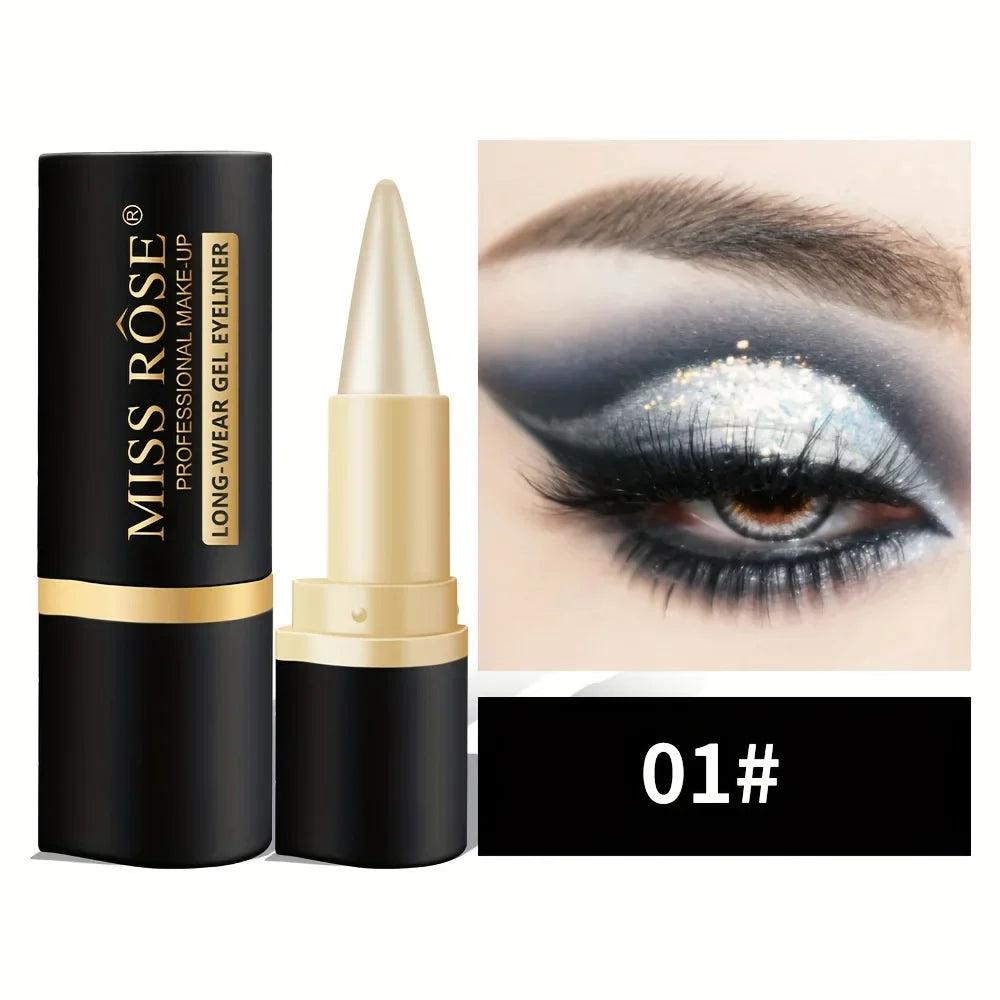 Gel Eyeliner, Quick-Dry Matte Smudge Proof Waterproof Eye-liner Pencil For Women Girls Daily Party Stage Makeup