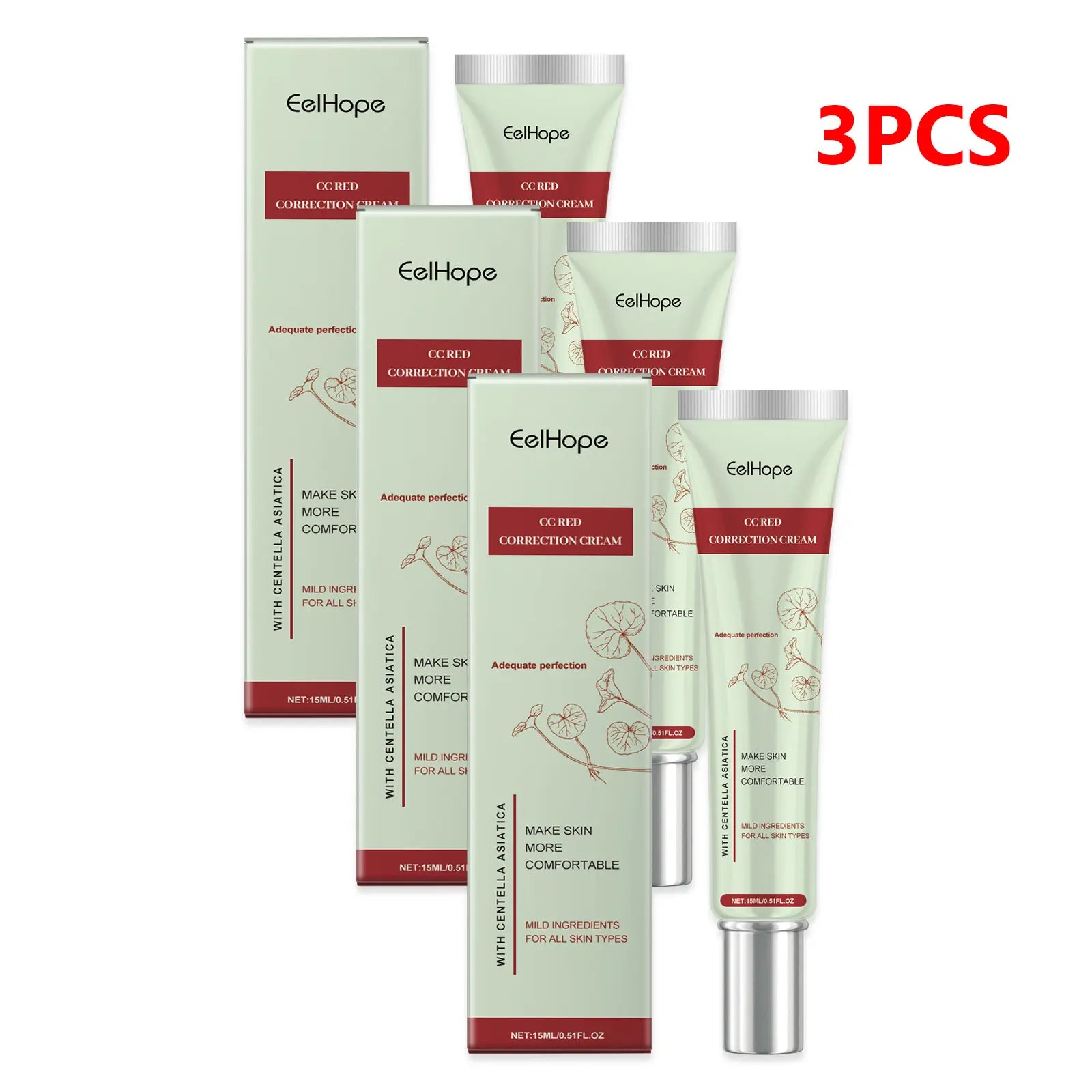 Centella Asiatica CC Cream Foundation Color Correcting Facial Repair BB Cream Full Coverage Natural Concealer Whitening Liquid