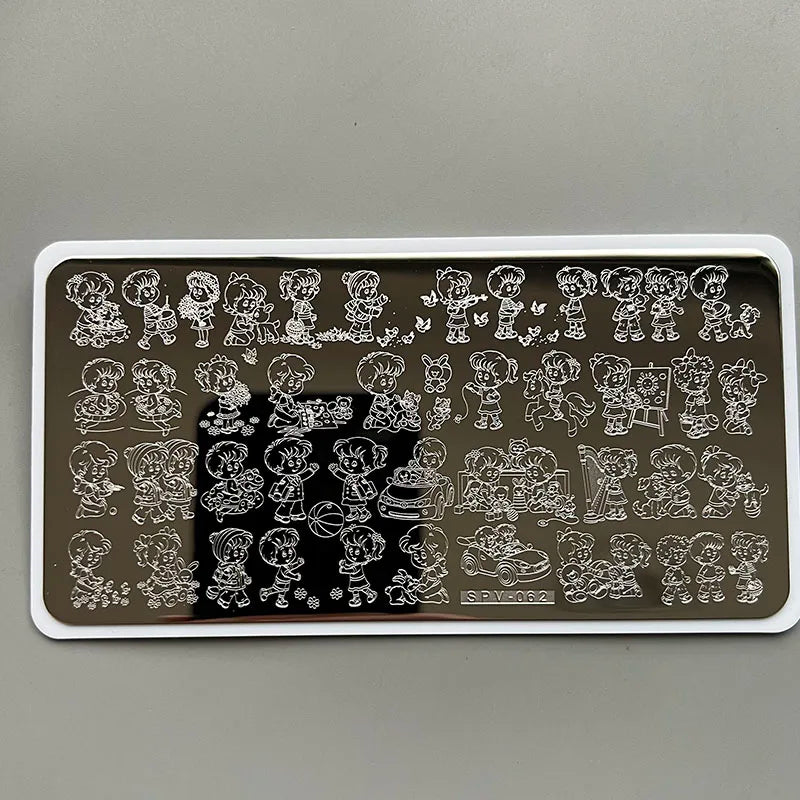 XMQ Nail Art Stamping  Plates Carton Flowers Template