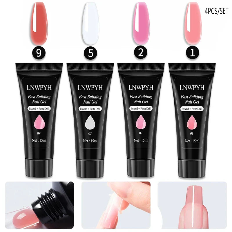 Poly Extension Nail Gel Set Professional Nail Art Kit Acrylic Nail Extension Finger All For Quick Building Gel Extension Gel Kit