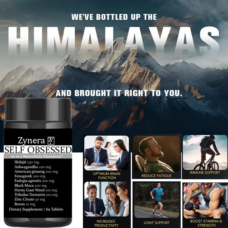 Ashwagandha Maca Tablets for Men Boost Stamina Capsule, Energy, Vitality, Performance Overall Male Health Support