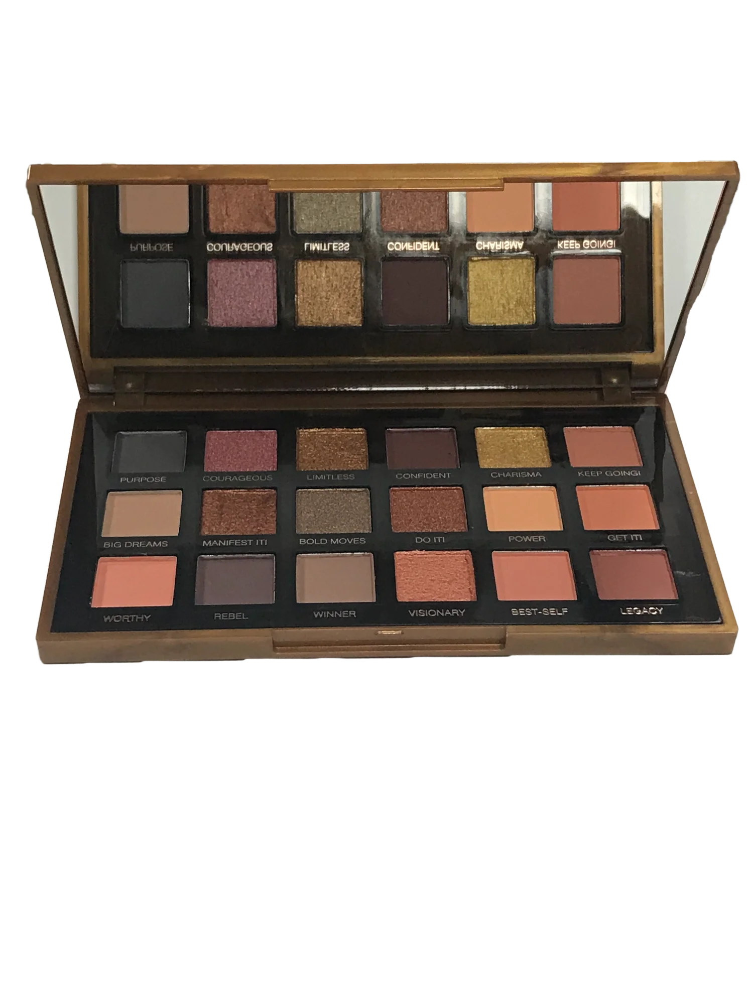 18 Color Golden Eye Shadow Palette Pearl Rose Gold Black Punk Style Matte & Glitter Eyeshadow Makeup Pearlescent Flow