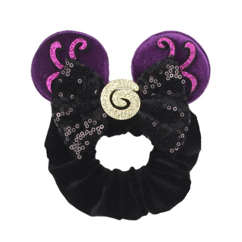 Women Ears Hair Scrunchies Velvet Hairbands For Girls Sequins Bows Headband Women Trip DIY Accessories Mouse Party Decor