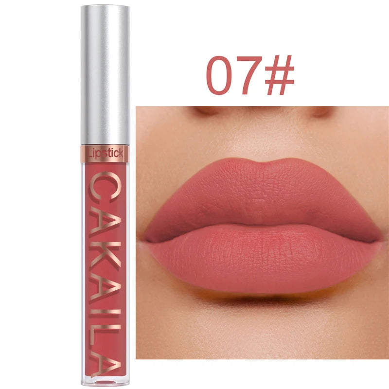 CAKAILA 18 Color Waterproof Matte Velvet Lip Glaze Lasting Silky Liquid Lipstick Not Easy To Fade Lip Gloss Makeup Sexy Lip Tint