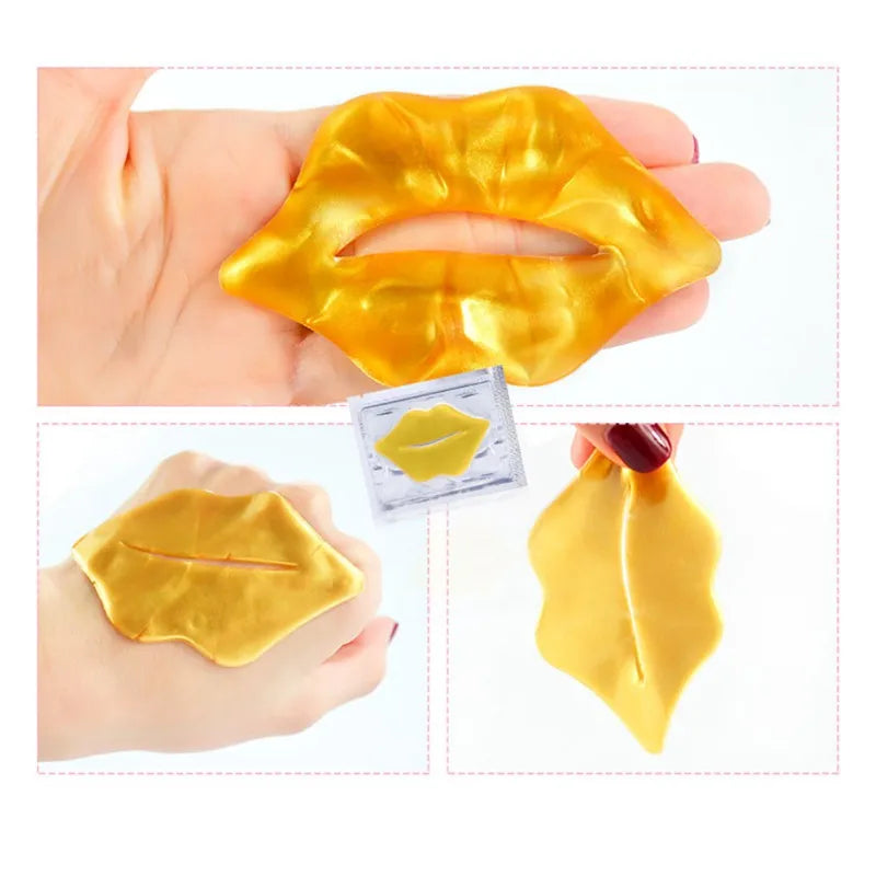 5pcs Crystal Collagen Lip Mask Lips Plumper Pink Lip Patches Moisture Nourishing Essence Korean Cosmetics Skin Care for Beauty