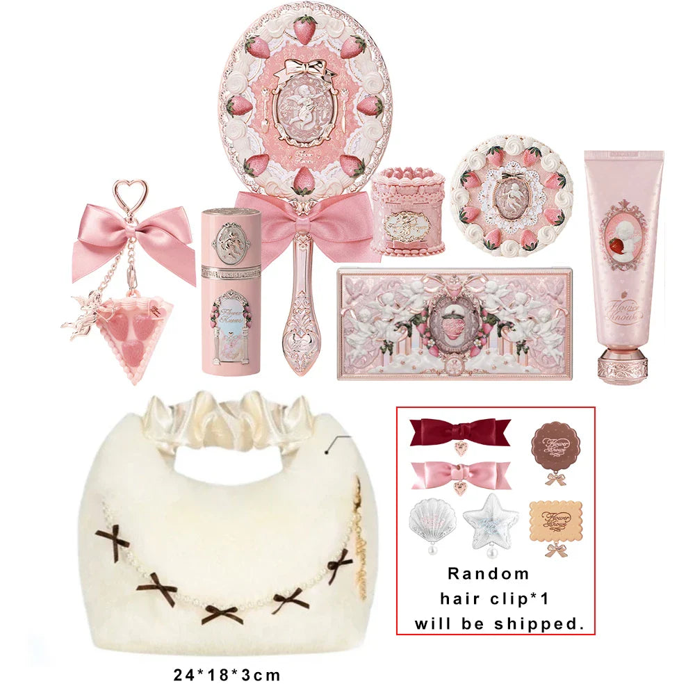 Flower Knows Stay Sweet 8 Pc Full Face Makeup Set Eyeshadow Blush Contour Lip Cream Hydrating Soft Matte Pigment Glowy Kit