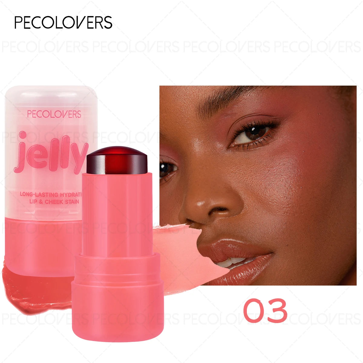 Christmas 1PC Multifunctional Jelly Blush Stick - Silky Smooth Nude Makeup, Perfect Holiday Gift for Women