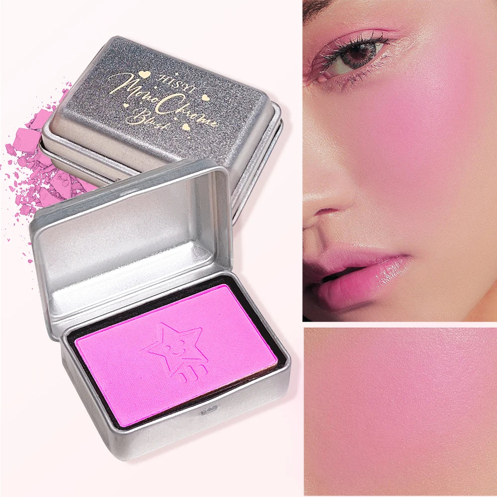 HISYI Matte Blush Palette - A blush palette with waterproof and long-lasting matte effect, medium coverage, and comes with a por