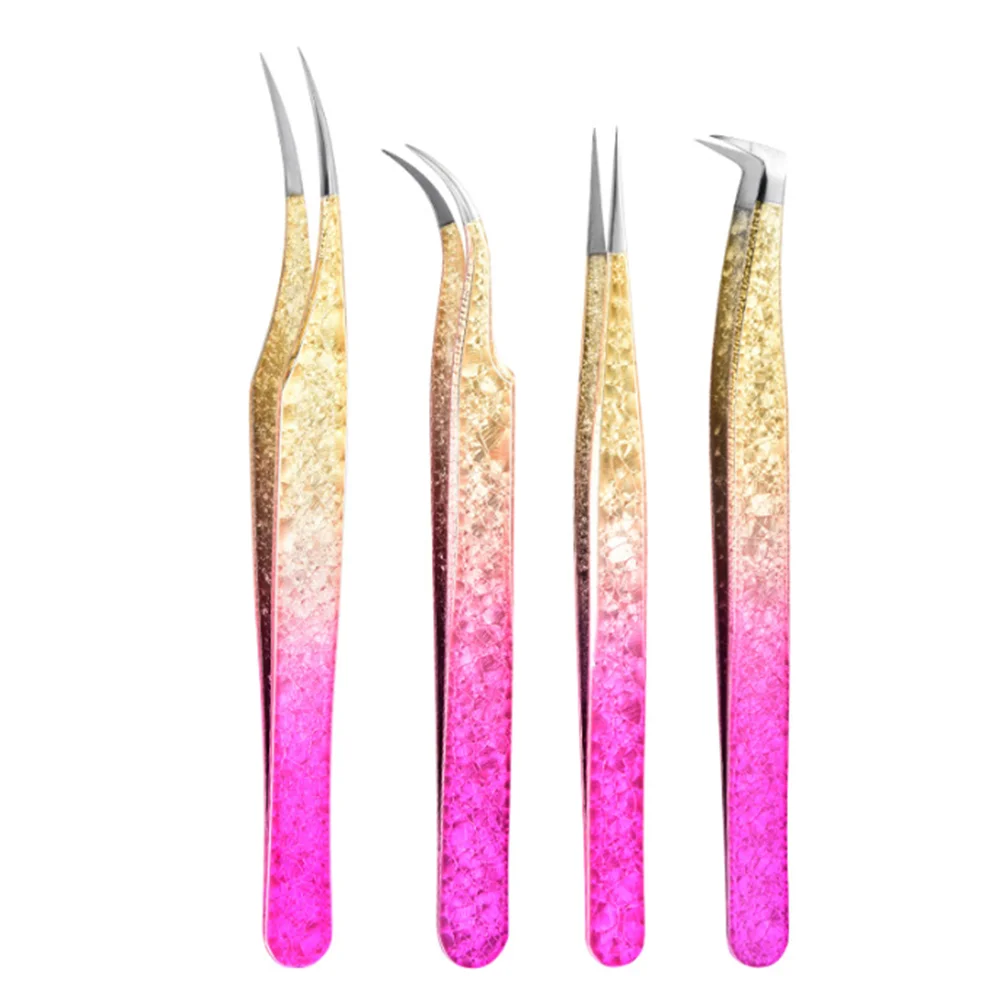 1 Pc Eyelash Tweezers Ice Flower Anti-static 3D Accurate Eyebrow Grafting False Lashes Extension Supplies Makeup Tweezer Tools