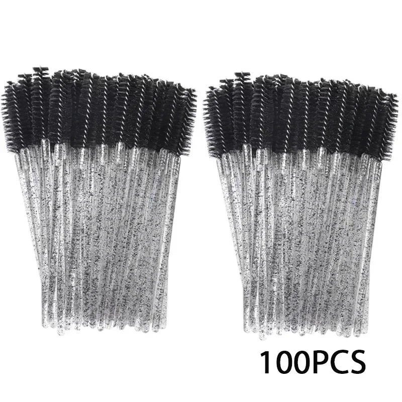 Wholesale 100PCS Mascara Spoolies Disposable Eyelash & Eyebrow Brushes for Salon, Extension & Makeup eyelash extension supplies