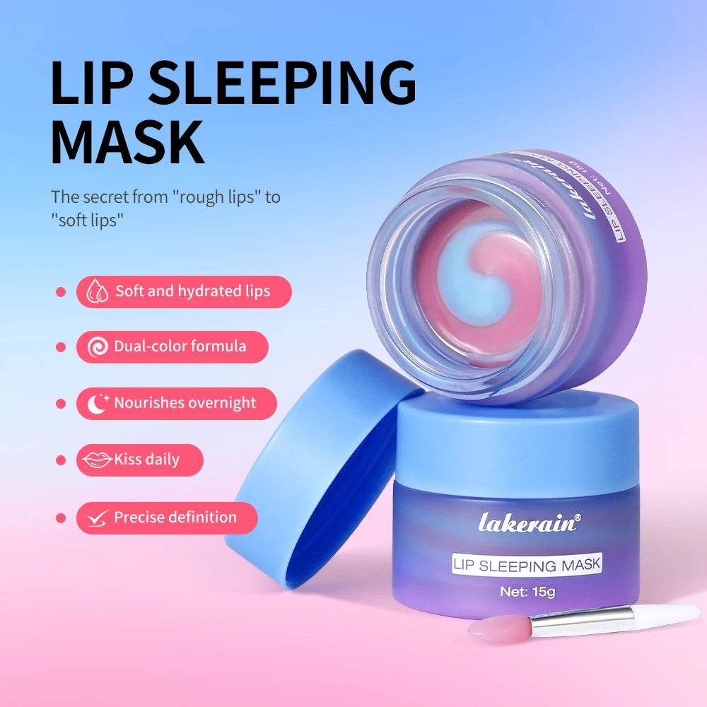 Dual-Color Lip Balm Reduce Fine Lines Nourishing And Hydrating Dry Cracked Lip Skin Care Vitamin C Blueberry Lip Mask Overnight