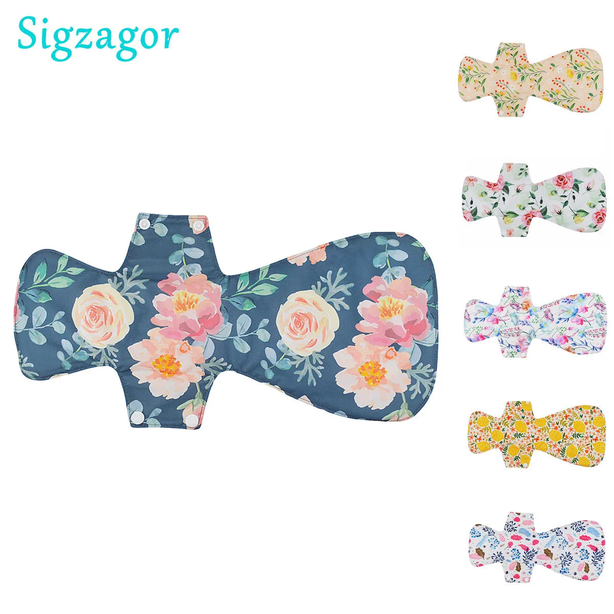 [Sigzagor] XXL Cloth Menstrual Pad Sanitary Bamboo Reusable Overnight Post Partum Reusable Washable 16in