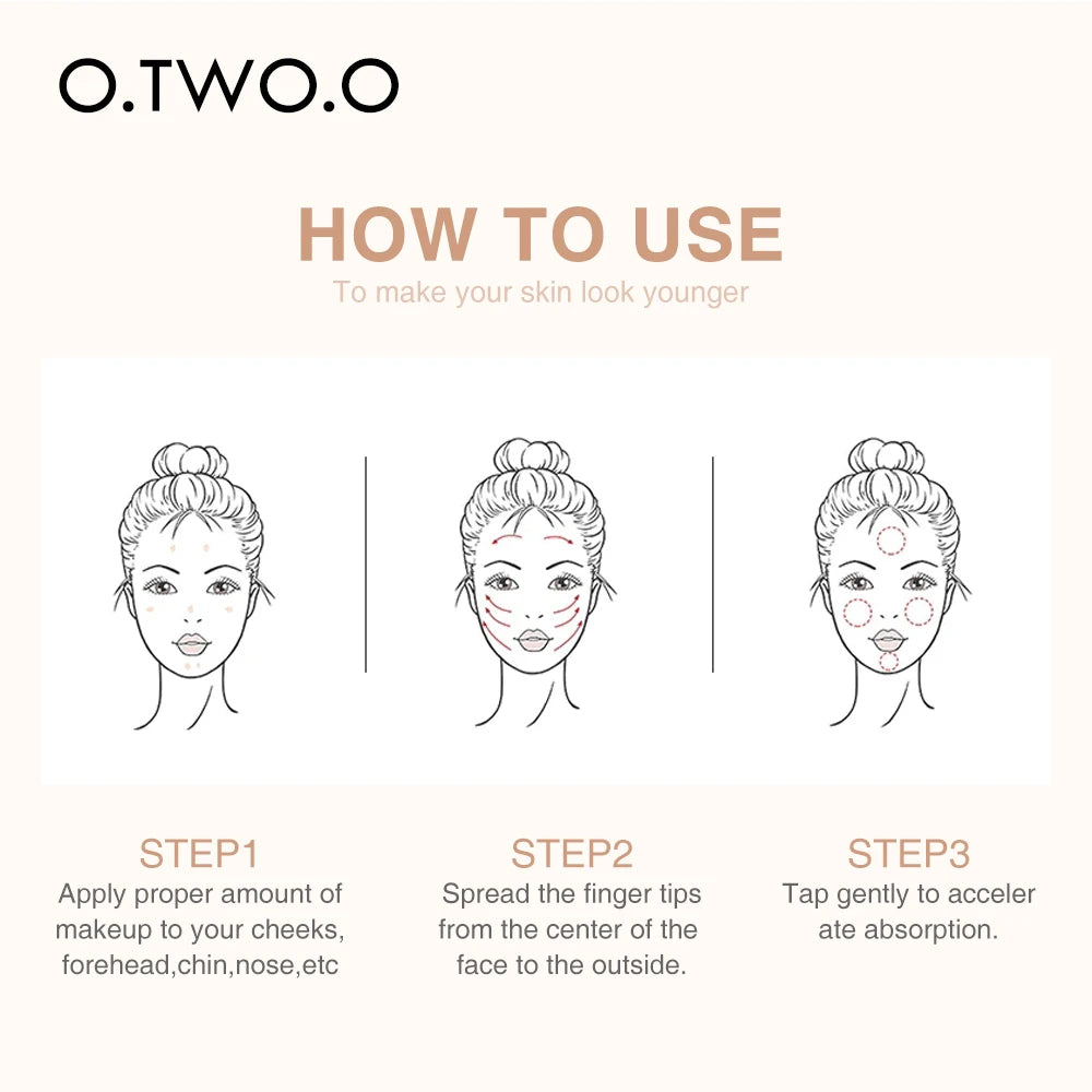 Wholesale O.TWO.O Liquid Foundation Professional Makeup Base Oil Free Full Coverage Concealer Lasting Face Foundation BB Cream