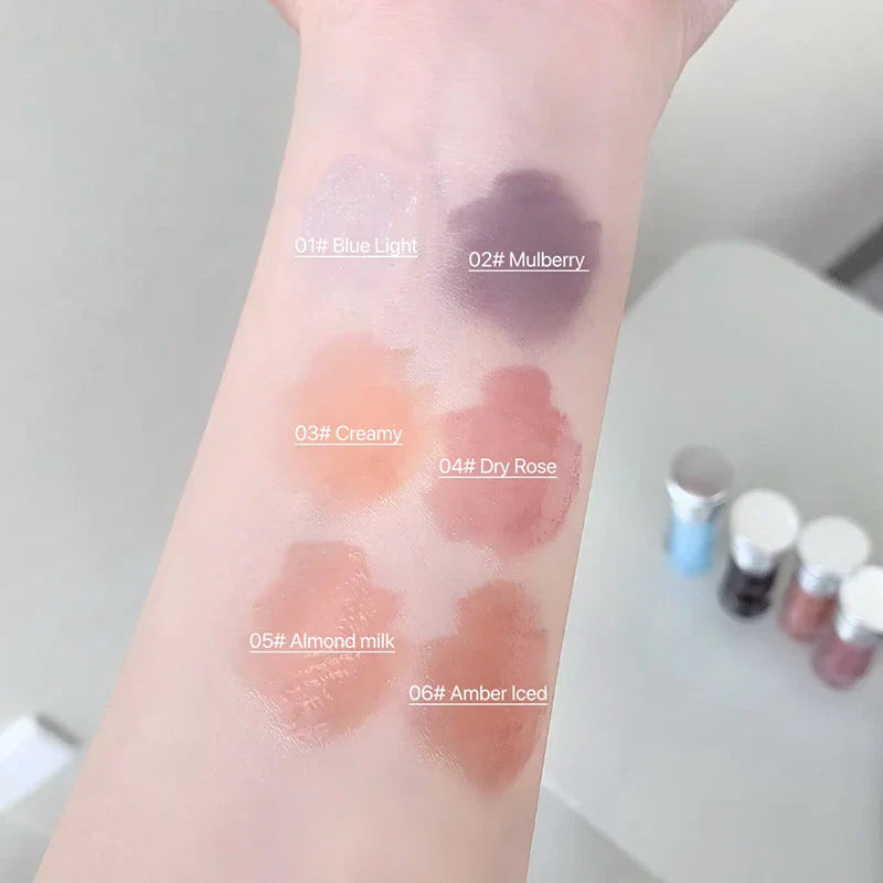 Fashion Shell Lip Gloss Long-lasting Hydrating Jelly Lip Oil Waterproof Non-fading Mirror Shimmer Blue Almond Lip Gloss Cosmetic