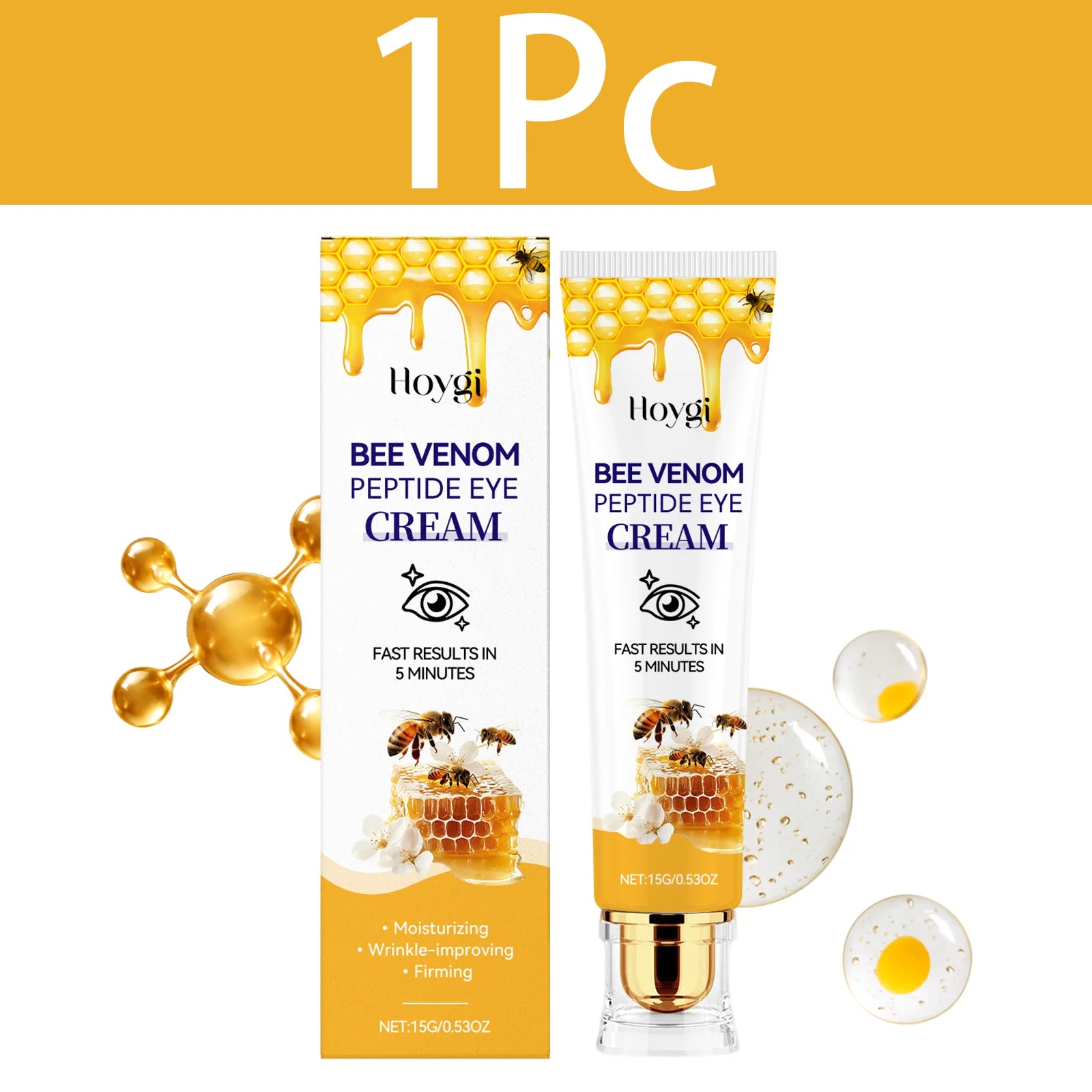 HOYGI Bee Venom Anti Dark Circle Eye Serum Firming Skin Remove Eye Bag Fade Fine Line Wrinkle Whitening Brighten Eye Care Cream