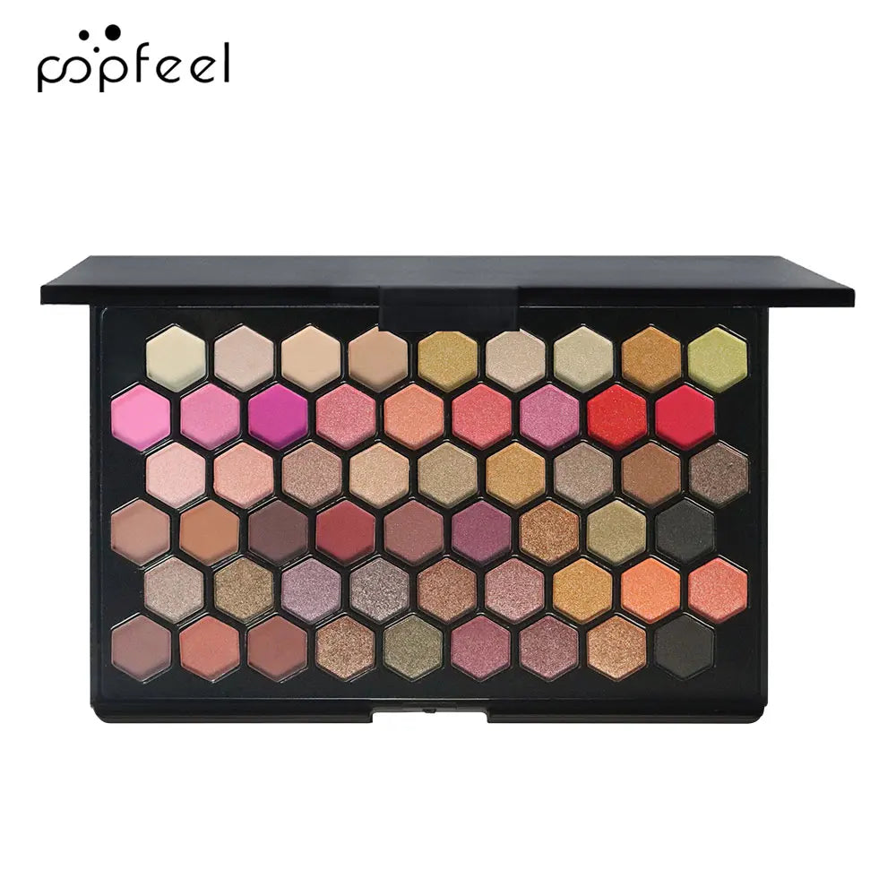 POPFEEL 54-Color Eyeshadow Palette - Versatile Earth Tones & Vibrant Rainbow Shades in One Compact - Create Endless Makeup Looks