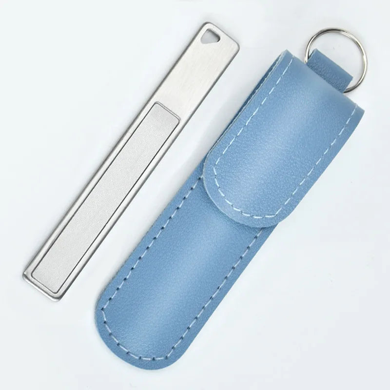 Professional Double Sided Nail File Stainless Steel Sandpaper Nail Sanding Grinding Polishing Manicure Care Tools