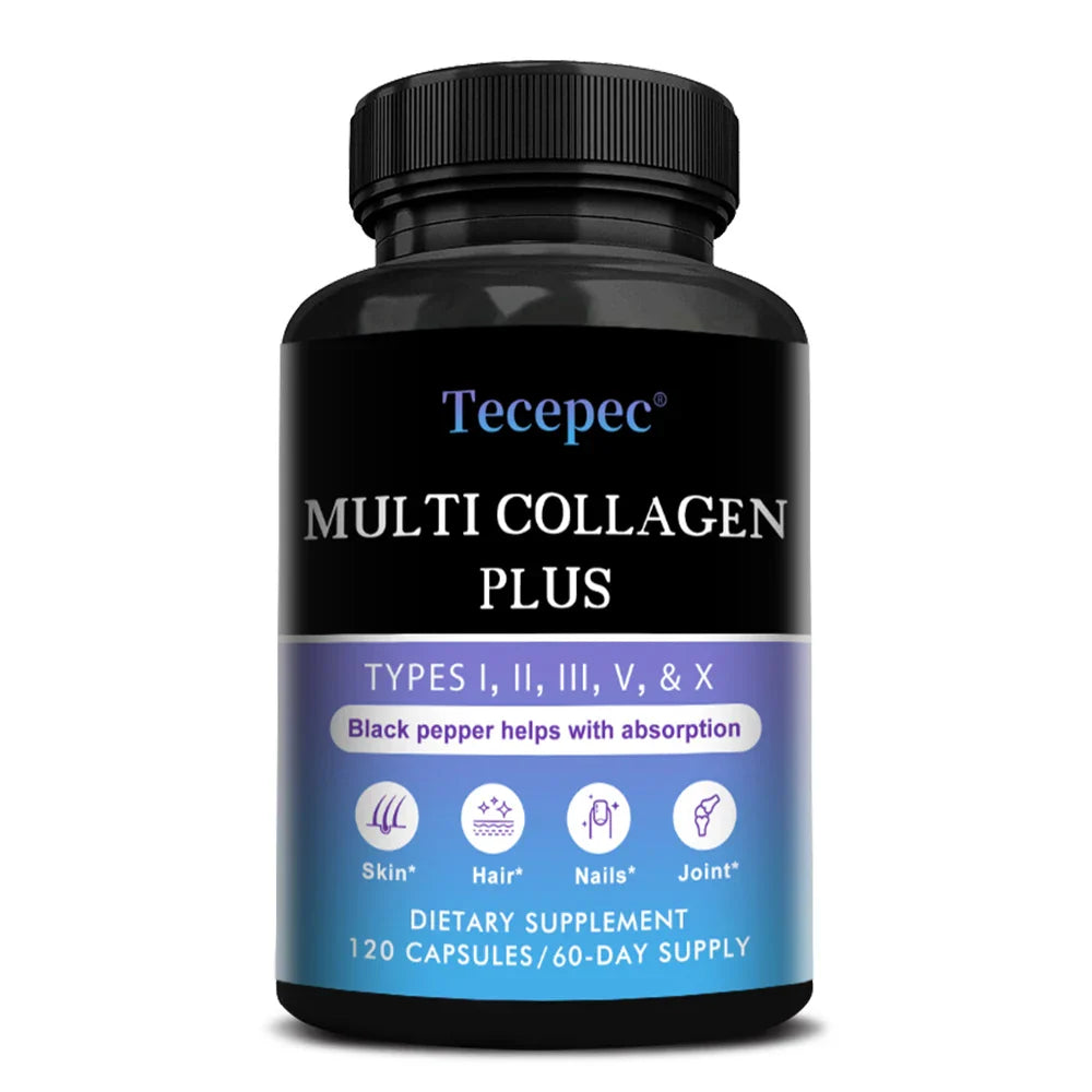 Multi-pack Collagen Supplement for Men and Women Types I, II, III, V and X Collagen for Healthy Hair, Nails, Skin and Joints