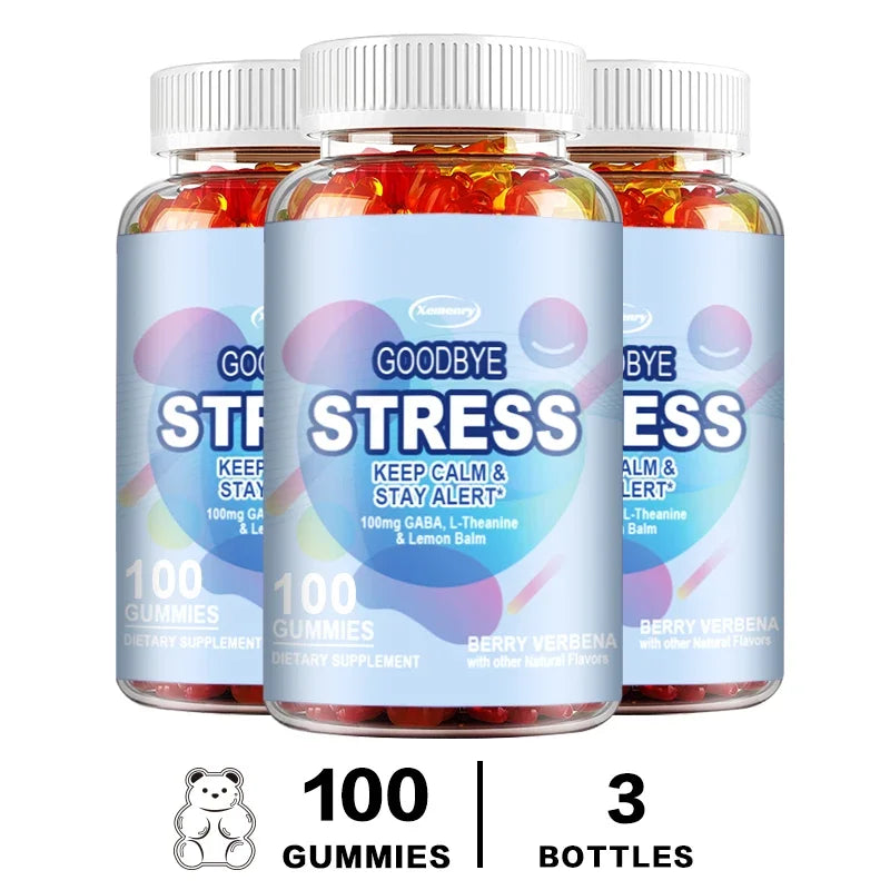Goodbye Stress Gummies - Stress Relief, Sleep, Mood, Skin, Nails, Memory and Focus, Joint Support, Overall Health