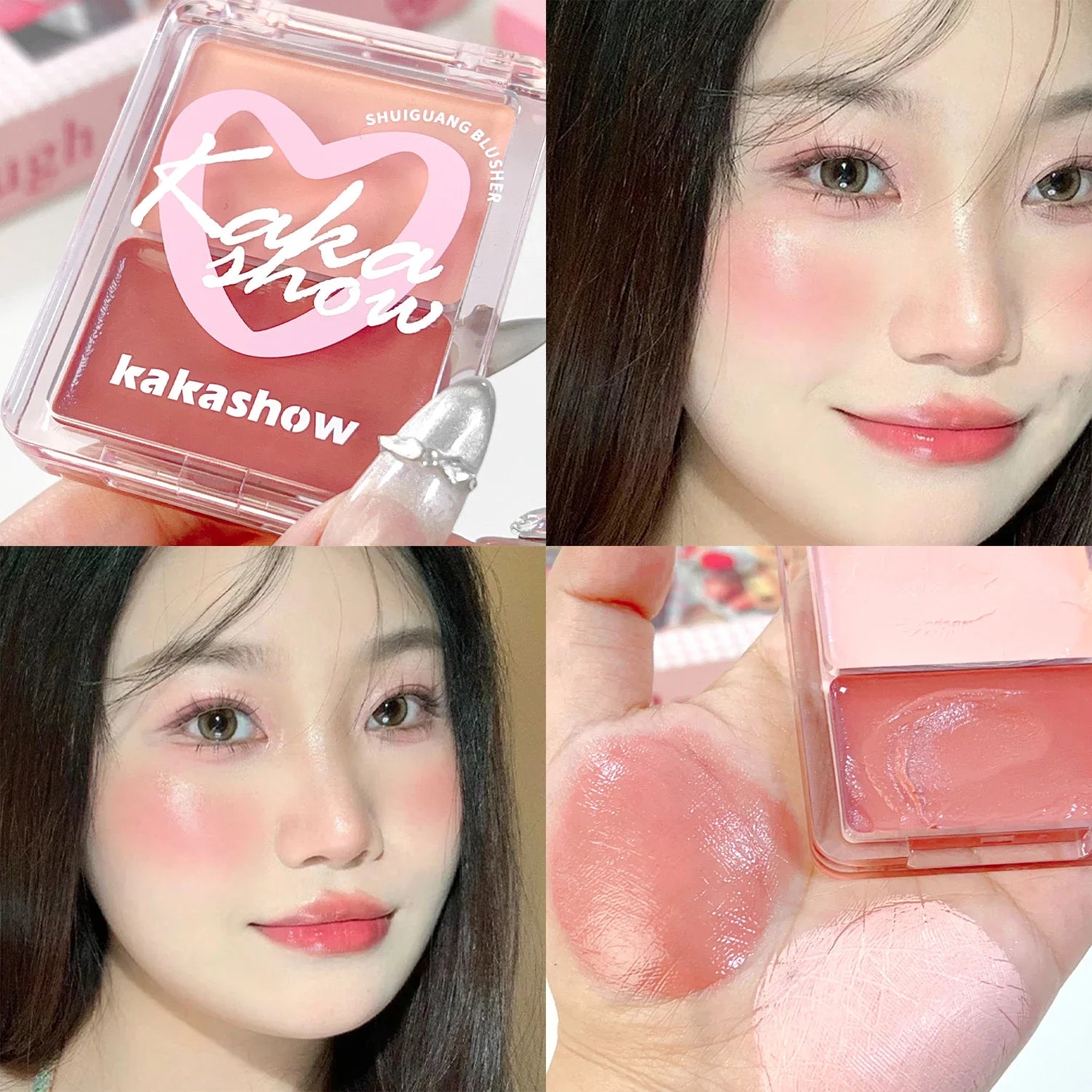 Two-color Water-light Blush Cream Natural Long Lasting Easy To Color Moisturizing High Gloss Blusher Face Korean Makeup Cosmetic