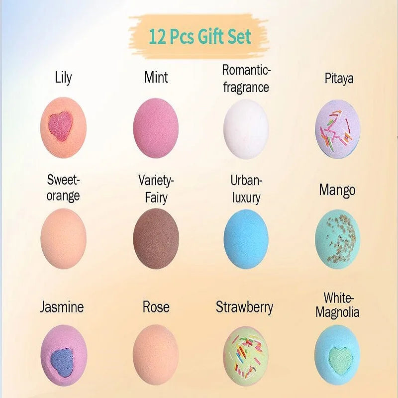 Bath Bombs for Women Gift Set 12pcs Natural Wonderful Fizz Effect for Bubble & Spa Amazing Gift for Wife, Girlfriend, Mother