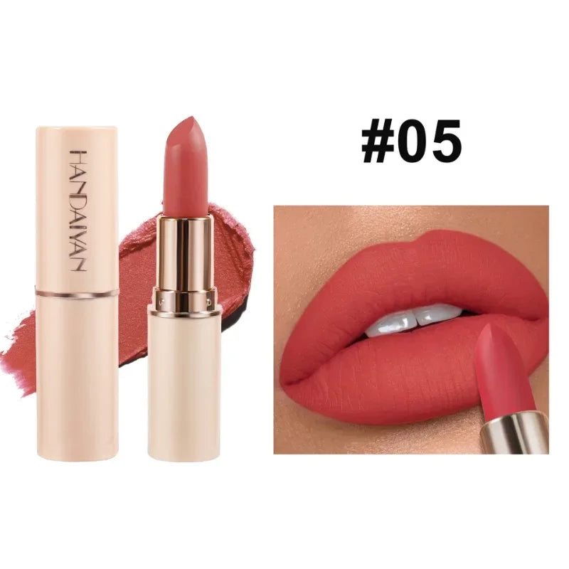 Deep Red Matte Lipstick 8 Colors Waterproof Non-stick Cup Lip Balm Makeup Dark Red Lipsticks Velvet Easy To Color Lips Cosmetics