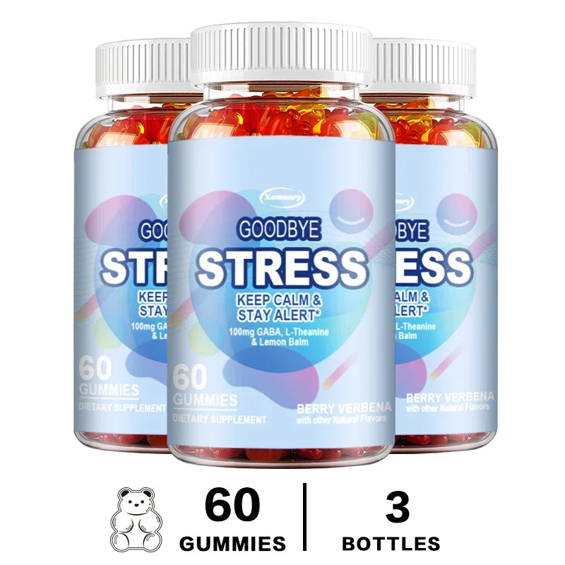 Goodbye Stress Gummies - Stress Relief, Sleep, Mood, Skin, Nails, Memory and Focus, Joint Support, Overall Health