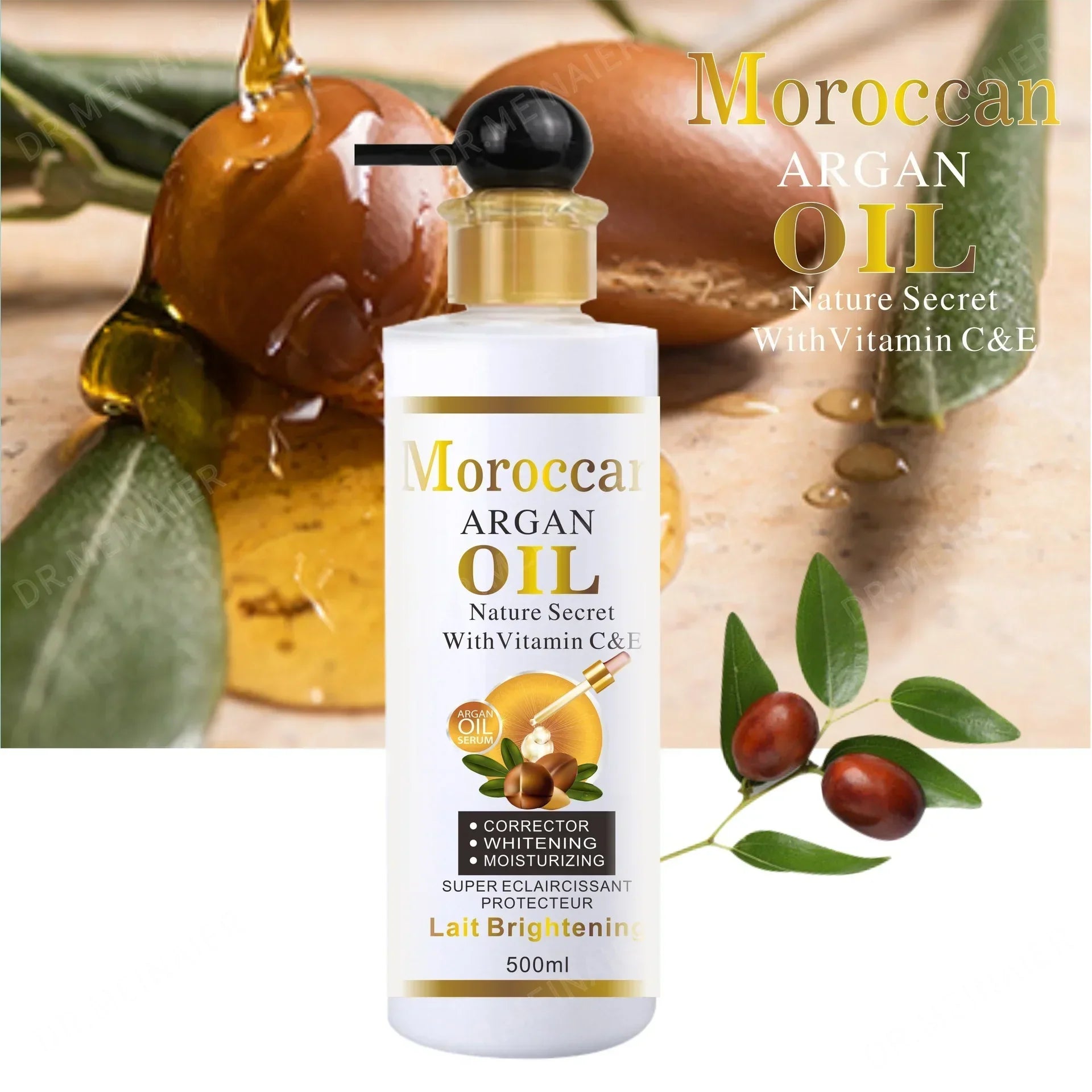 500ml Argan Whitening Body Lotion Moisturizing Refreshing and Not Greasy Body Cream Kojic Acid and Carrot Body Lotion