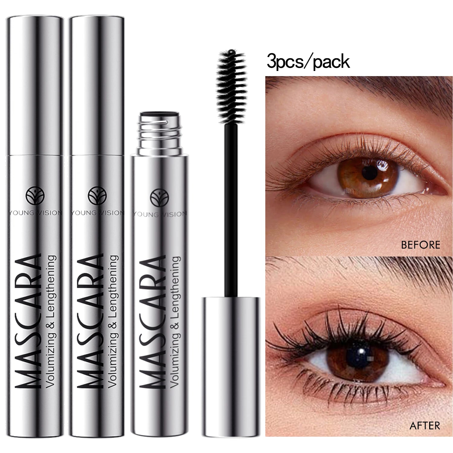4D Brilliant Starry Sky Black  Mascara Slim, Thick, Curled, Waterproof, Long lasting, Non Staying Mascara