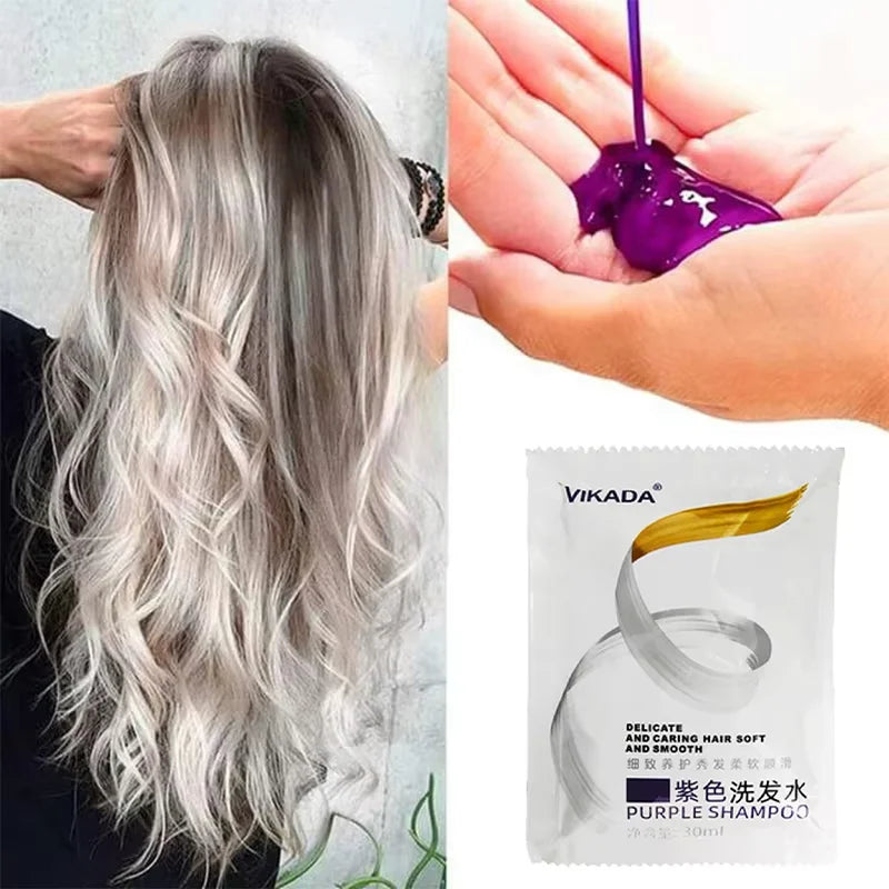 300Ml Color Fixing Purple Shampoo Lock Color Cover Gray Hair Fade Yellow After Bleach Hair Dye Long Lasting Non-irritating Care