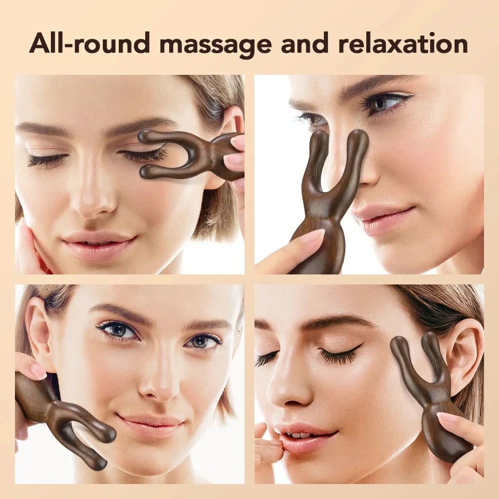 Sandalwood Frog Massager - Nose Lift Device for Eye Nose Meridian Dredging & Acupoint Care