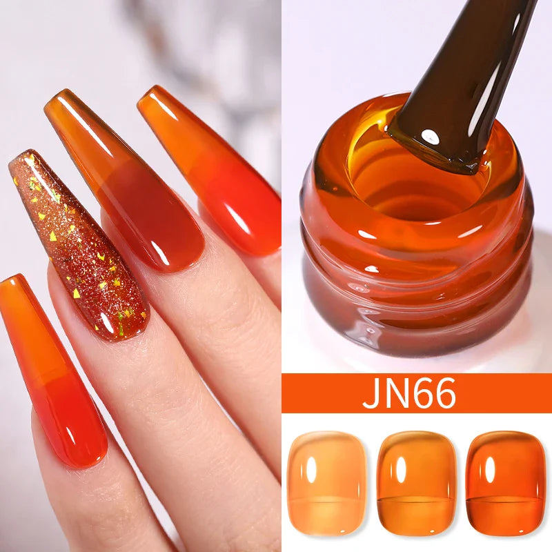 BORN PRETTY 10ml Blood Red Jelly Gel Nail Polish Halloween Nails Art Gel Polish Sheer Translucent Nail Gel for Winter Manicure