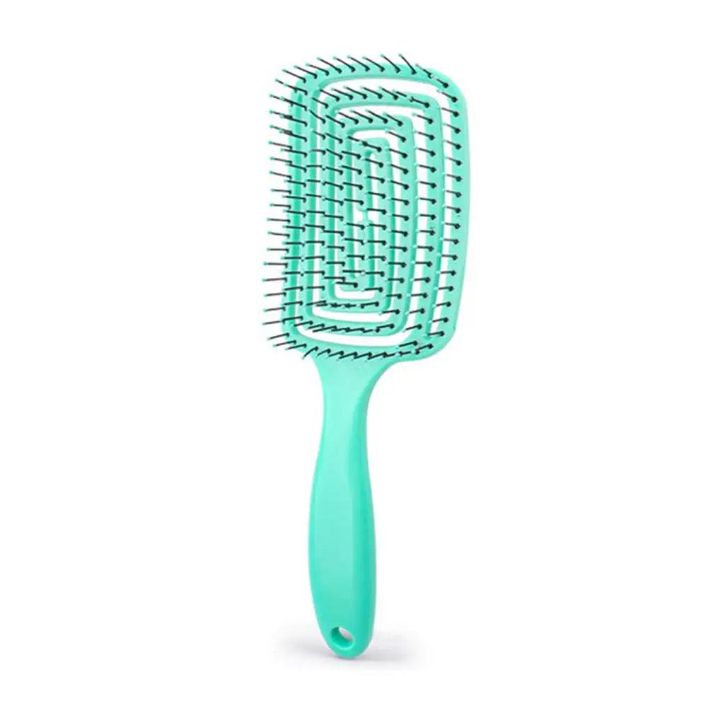Hollow-Out Curved Detangling Brush – Volumizing Styling Brush with Rounded Tips, Scalp Massage & Blow-Dry Design for High Crown