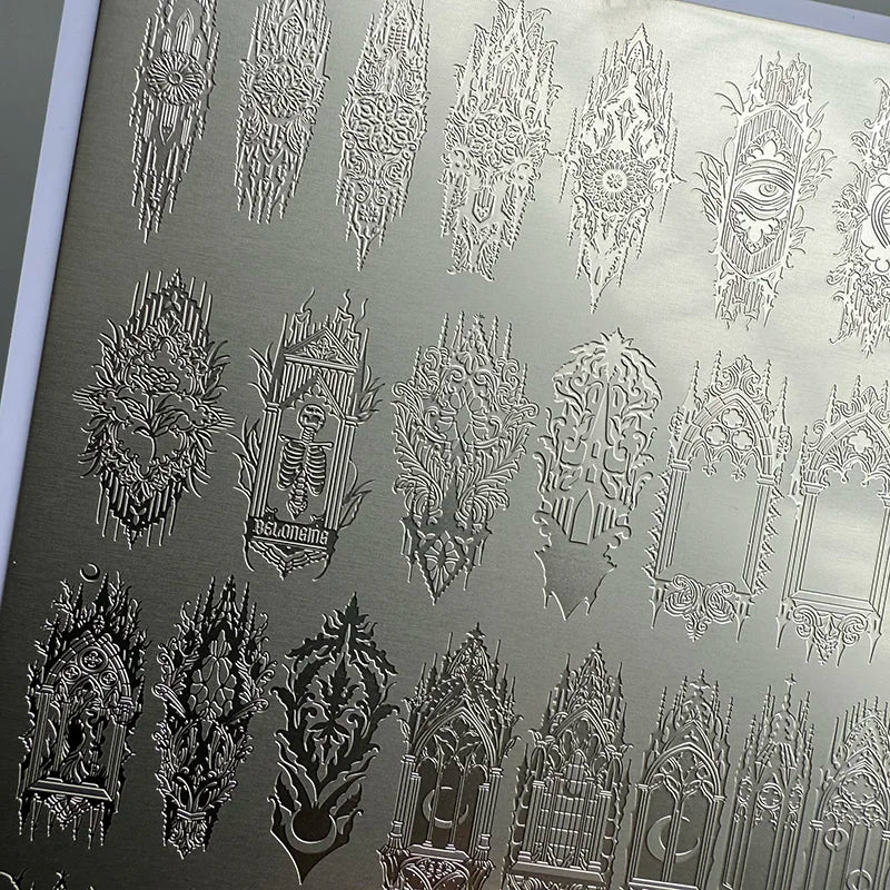 Nail Art Stamping Plates Carved Window Pattern Image Plates Vintage Elegant Design Manicure Stamp Templates