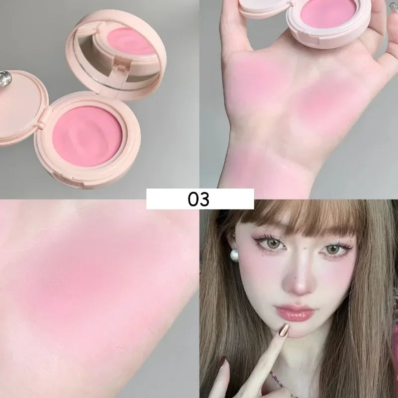Face Blusher Matte Natural Cheek Tint Brighten Face Contouring Waterproof Cosmetics Blush Powder Soft Female Makeup 1pcs Blusher