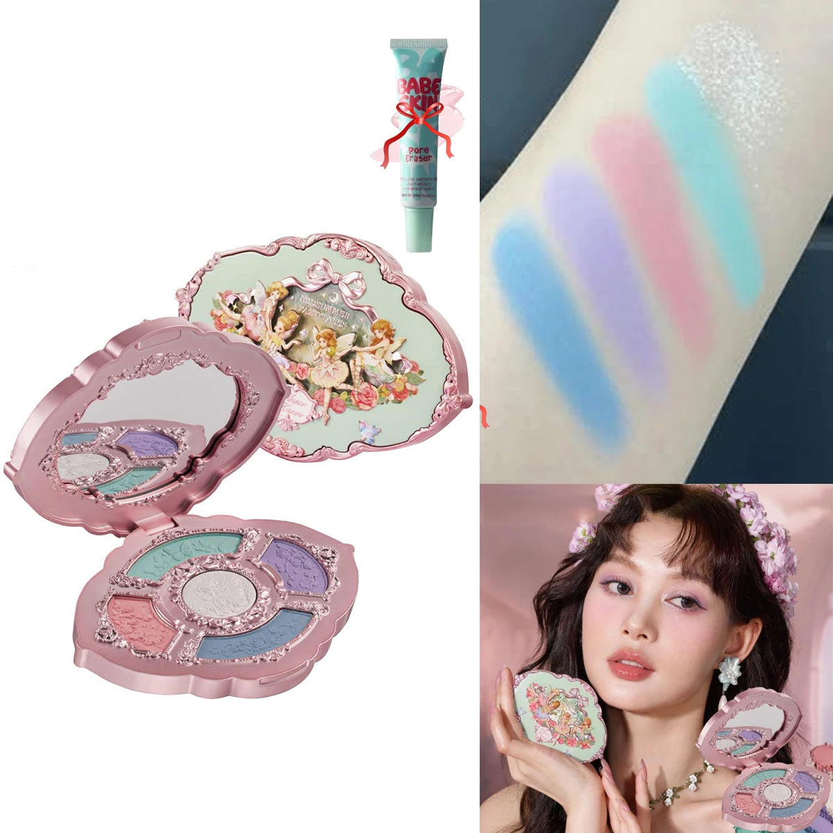 Flower Knows Chocolate Wonder-Shop 8-Color Eyeshadow Palette Matte Shimmer Waterproof Highly Pigmented Long Lasting Makeup