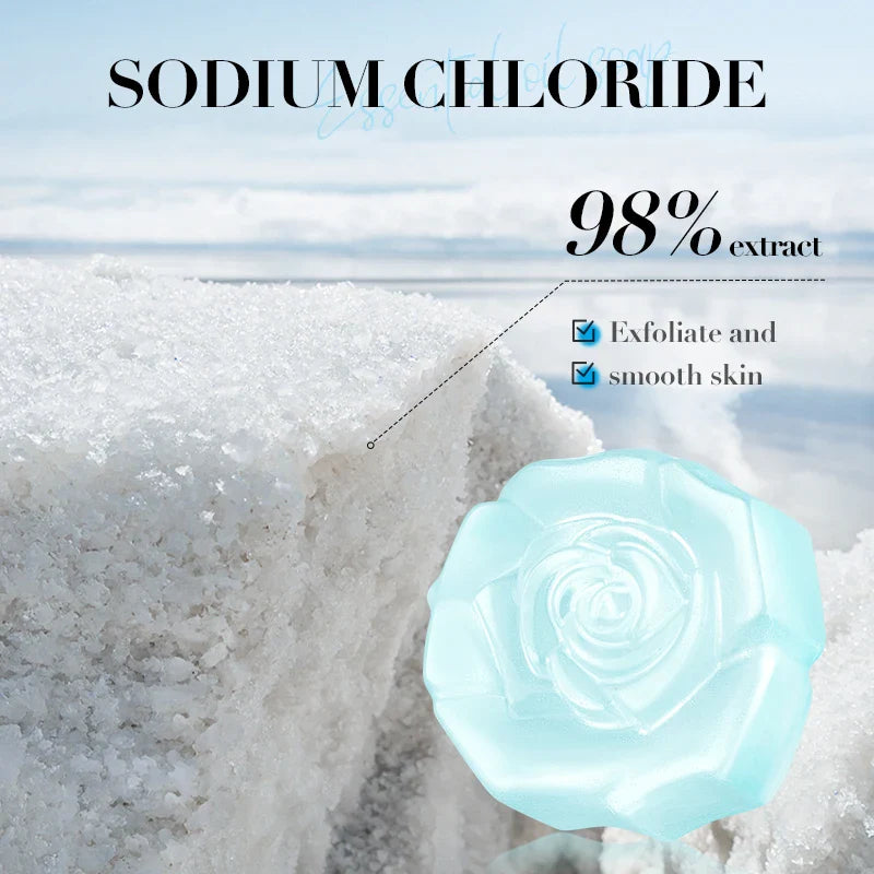 SADOER Sea Salt Essential Oil Soap Face Wash Foam Facial Cleanser Whitening Moisturizing Anti Acne Body Bathing Facial Soap
