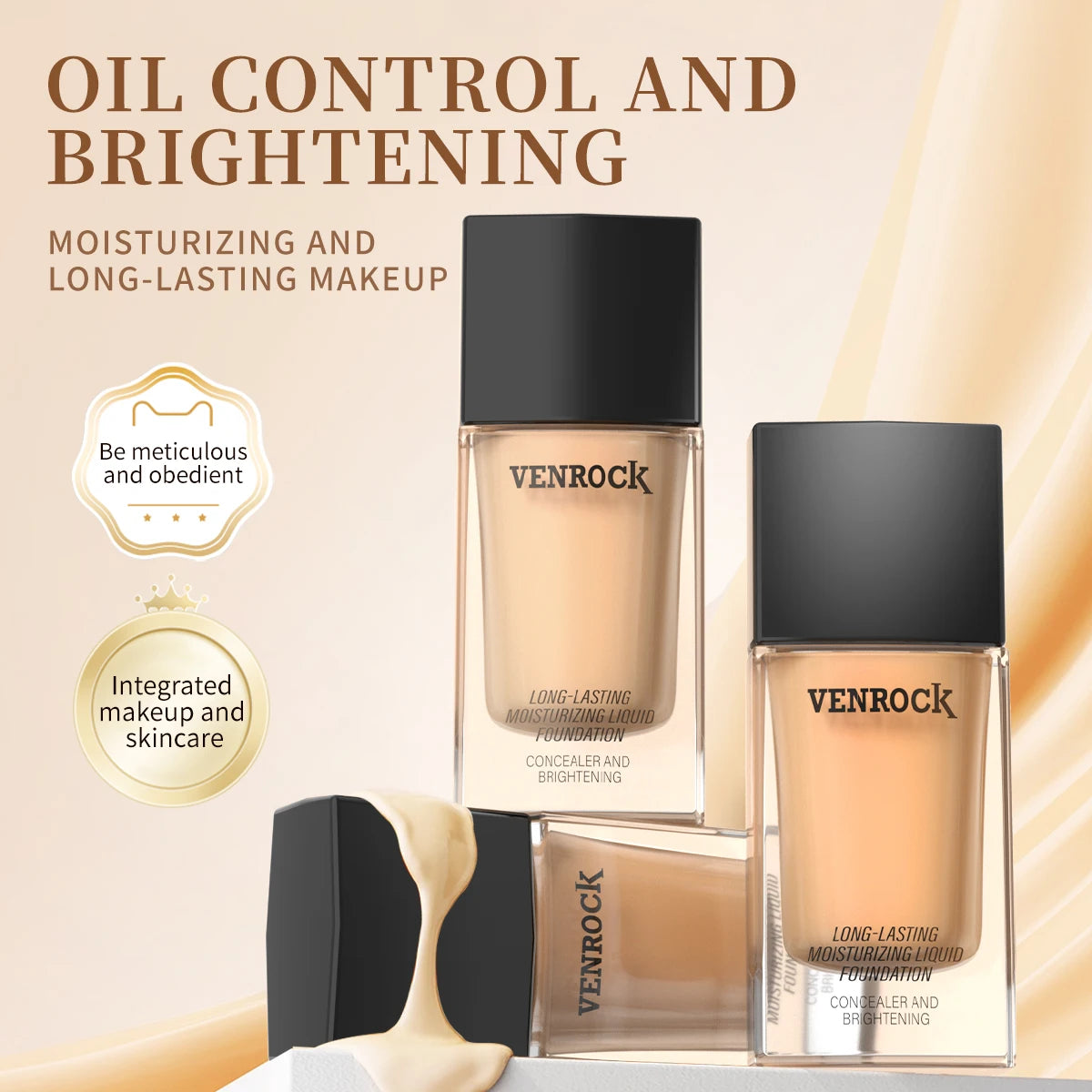 Long-lasting Hydrating Liquid Foundation - The Lifeline for Dry Skin, Stay Fresh Without Cakey Build, Brightens Tone, Natural Bare or Make-up-Free Look, Moisturizing and Smooth Creamy Base for a Flawless Finish