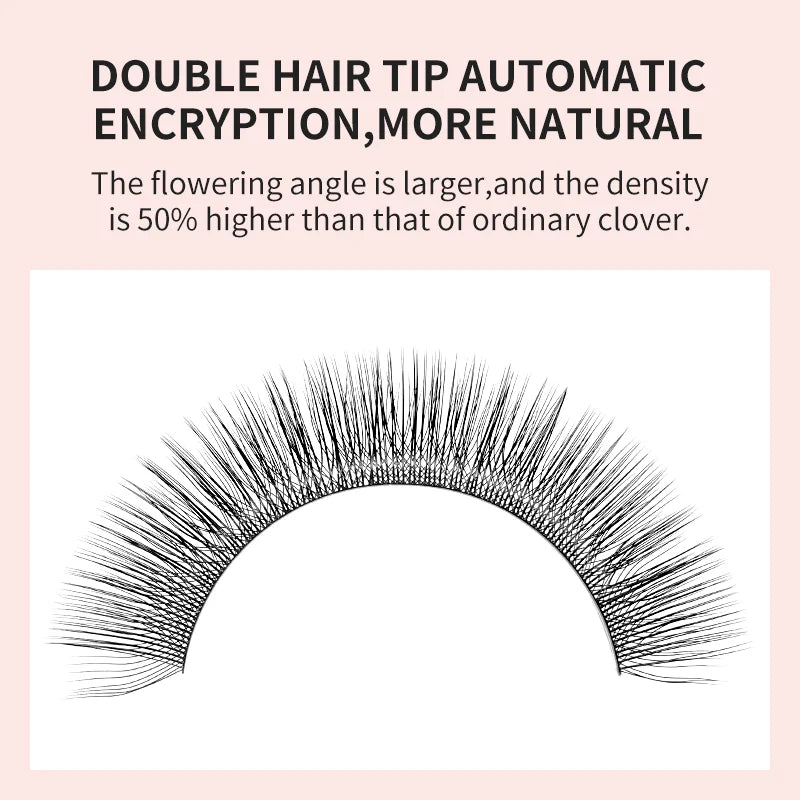 3D Clover Lashes W Shaped Volume False Eyelashes Fluffy Clover Hybrid Eyelashes W Curly Lash Extensions for Natural Makeup