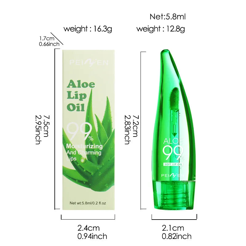 99% Aloe Vera Temperature - changing Lip Balm, Anti - dryness, Long - lasting Moisturizing, Transparent Liquid Lip Care Product