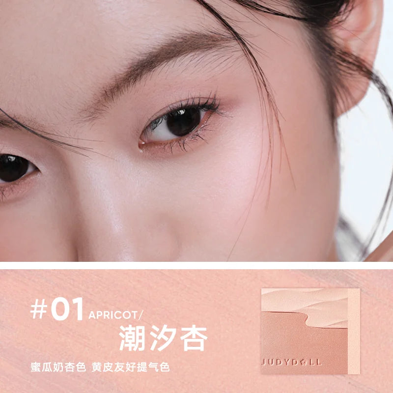 Judydoll Gradient Blush Matte Powder Wave Light Shimmer Rouge Longlasting Natural Brightening Cheek Tint Contour Makeup 5g