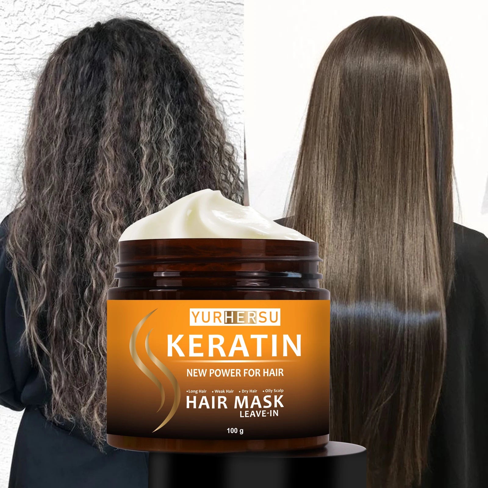 Keratin hair mask provides deep conditioning, is easily absorbed, and improves hair texture and frizz.