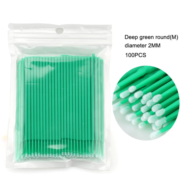100pcs/lot S M L Size Disposable Cotton Soft Swab Eyelash Extension Microbrush Applicators Individual Mascara Micro Brush Sticks