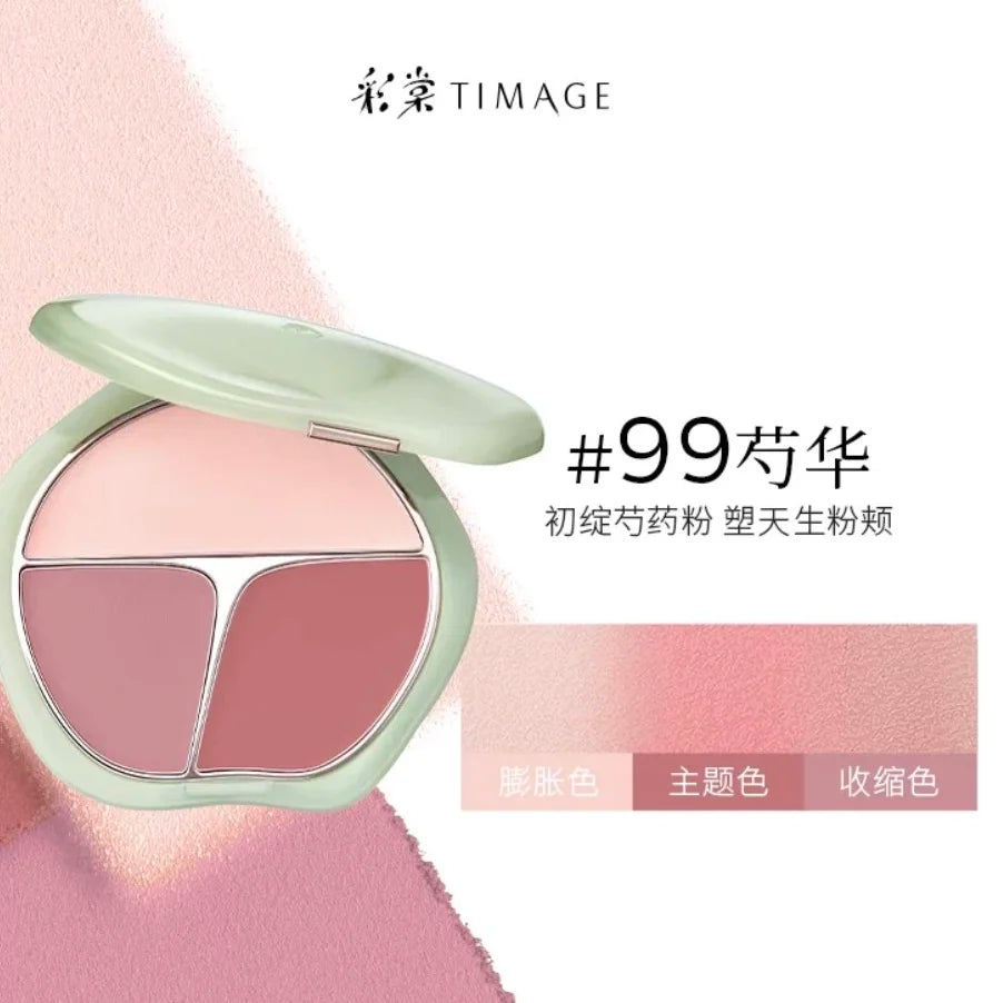 TIMAGE 3 Color Blusher Matte Powder Cheek Blush Natural Brightening  Rouge Plate Expansion Color  Milk Tea