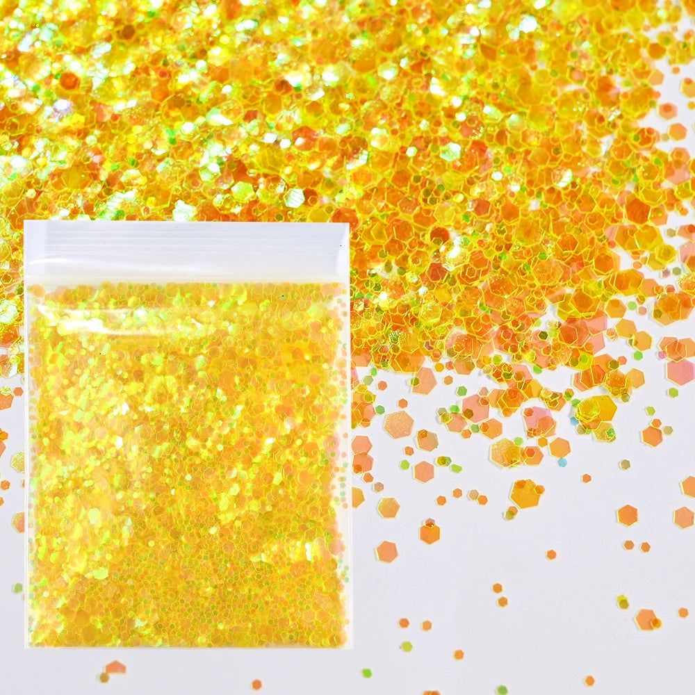 10g Pink Love Heart Nail Sequins Holographics Glitter Sequins Nail Art Decoration Mixed Size Ultrathin Flakes Manicure Sequins